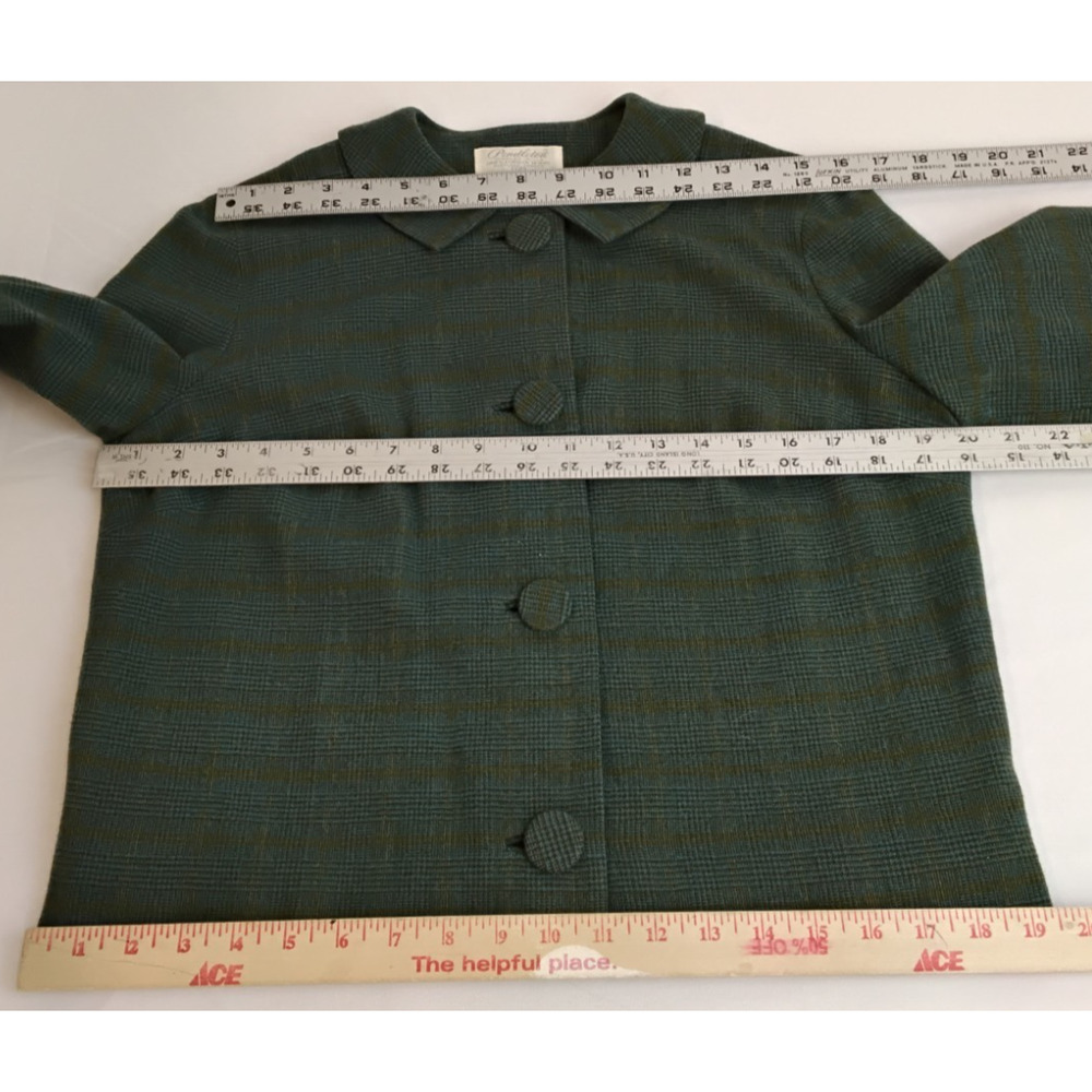 Pendleton Skirt Suit Set Women's 14 Green Plaid 100% Virgin Wool 1960s #Z5719 - Picture 14 of 16